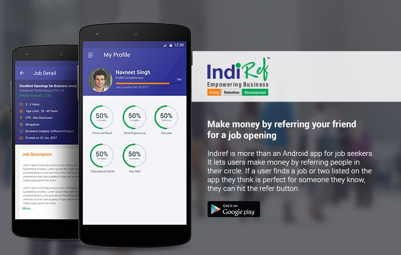 Indiref - Human Resource  Android App and Website screenshot 1